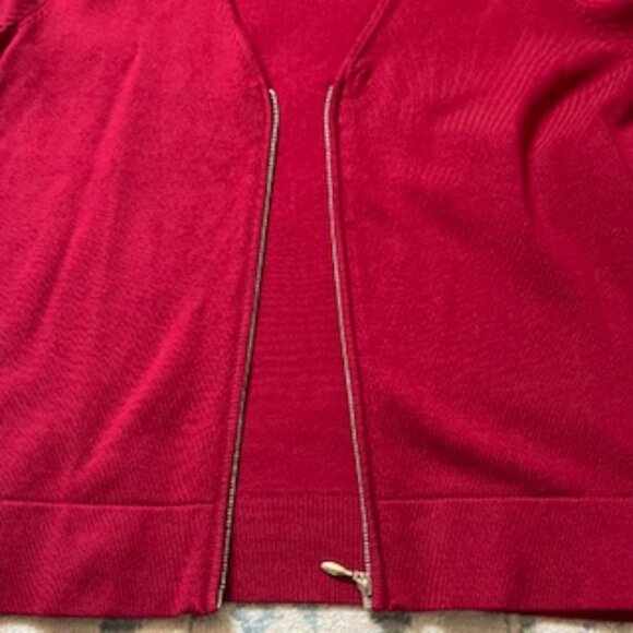 🧡3/15 Alfani Silk Blend Red Ribbed Knit V-Neck Cardigan Sweater Women's S - Picture 9 of 9